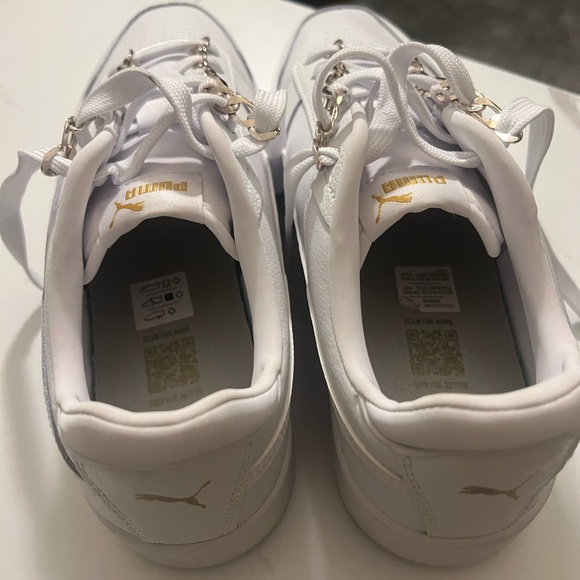 Puma White and Gold Casual Sneakers - Picture 6 of 8